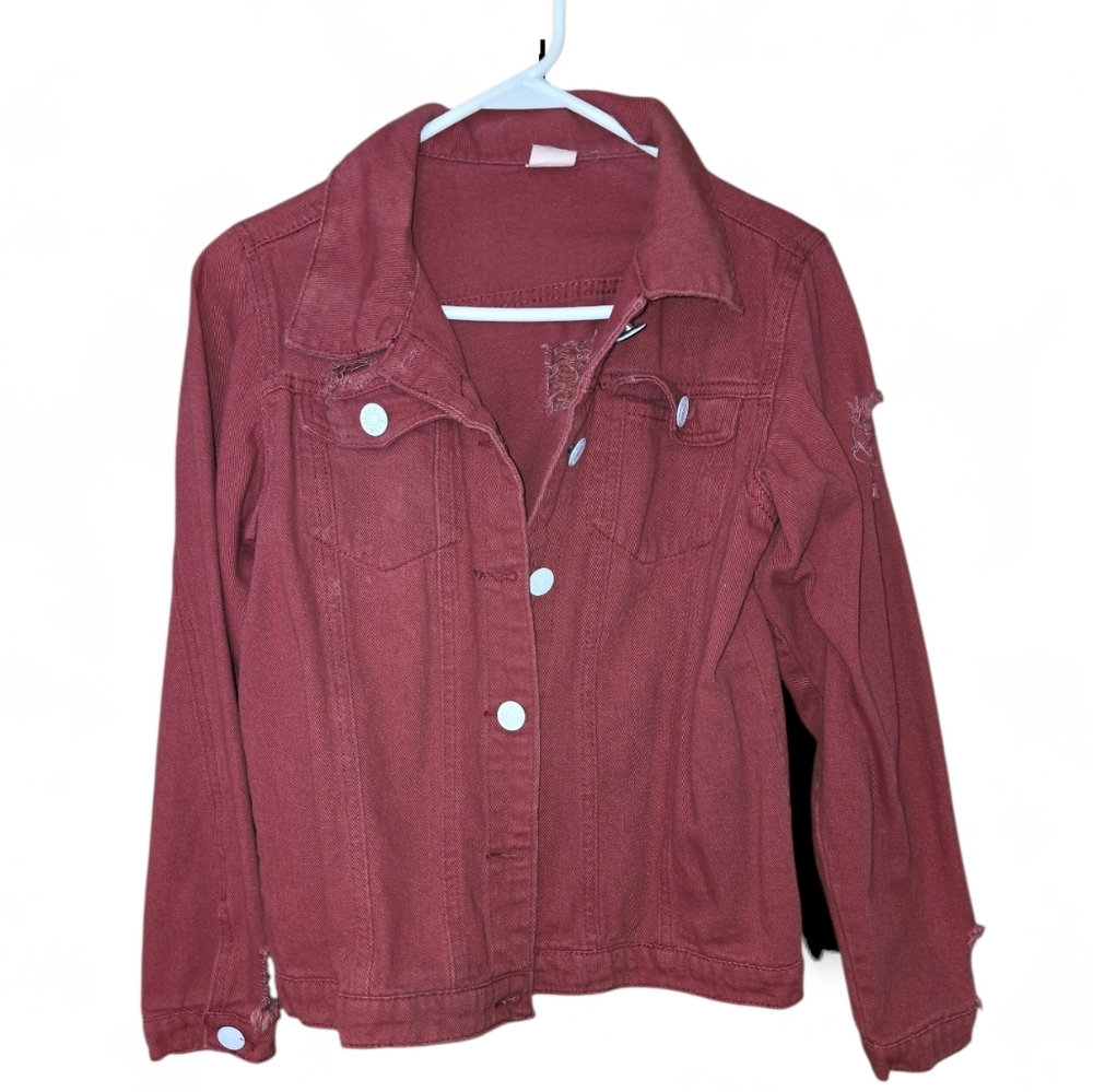 Women's Classic Red Denim Jacket